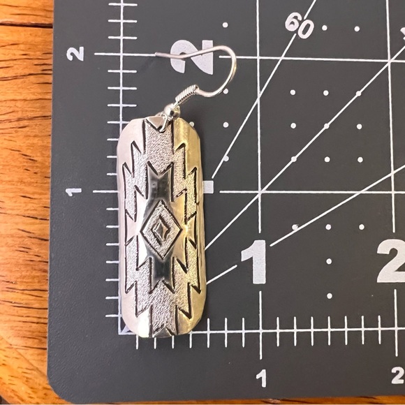 925 Sterling Silver Dangle Earrings by Florence Tahe – Navajo Handmade - Picture 5 of 5